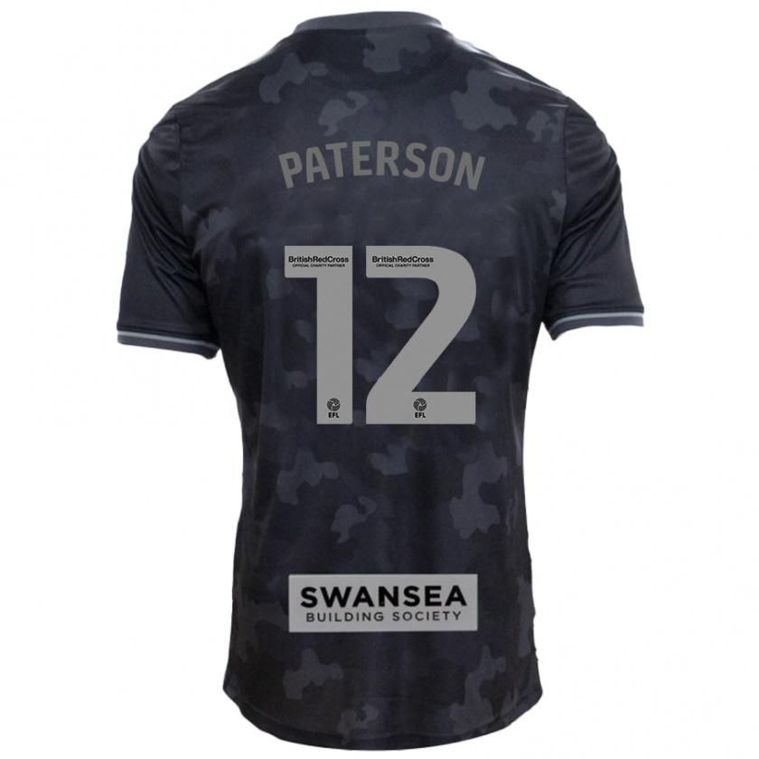 Kandiny Kinder Jamie Paterson #12 Schwarz Auswärtstrikot Trikot 2024/25 T-Shirt