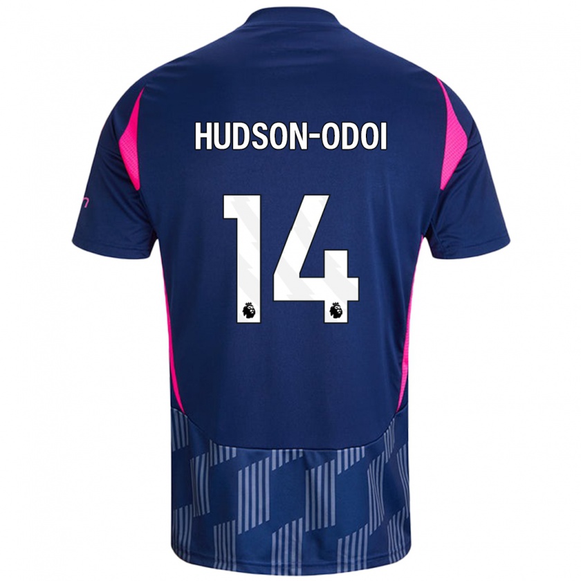 Kandiny Kinder Callum Hudson-Odoi #14 Königsblau Rosa Auswärtstrikot Trikot 2024/25 T-Shirt