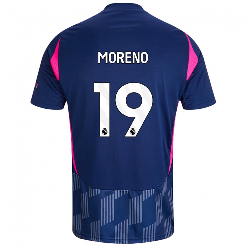 Kandiny Kinder Álex Moreno #19 Königsblau Rosa Auswärtstrikot Trikot 2024/25 T-Shirt