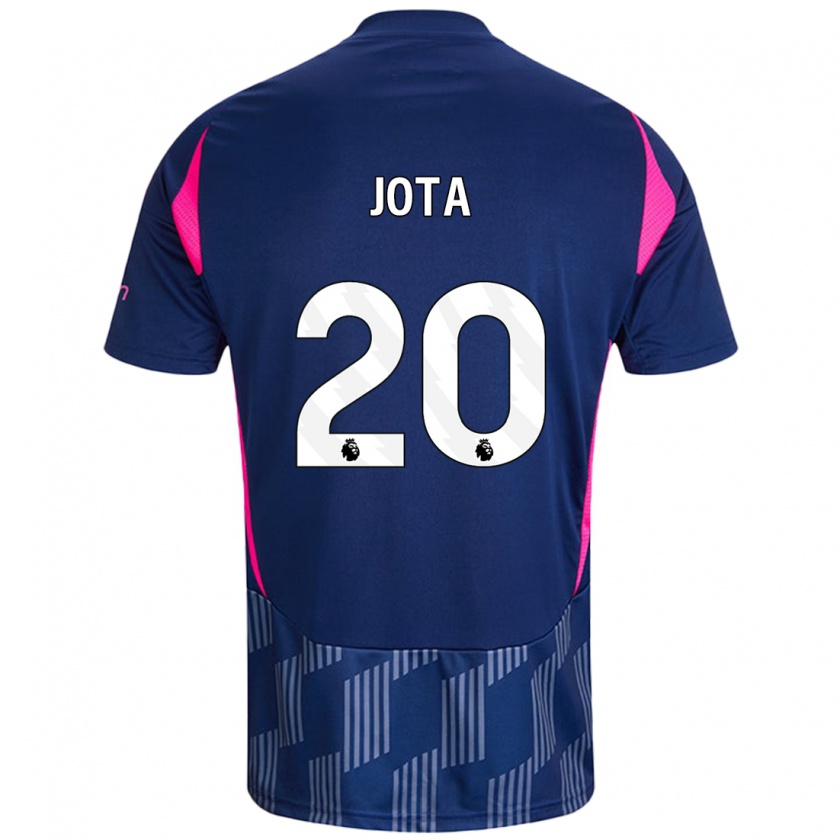 Kandiny Kinder Jota Silva #20 Königsblau Rosa Auswärtstrikot Trikot 2024/25 T-Shirt