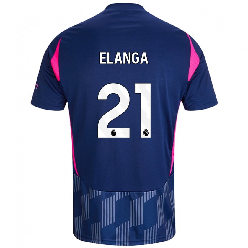 Kandiny Kinder Anthony Elanga #21 Königsblau Rosa Auswärtstrikot Trikot 2024/25 T-Shirt