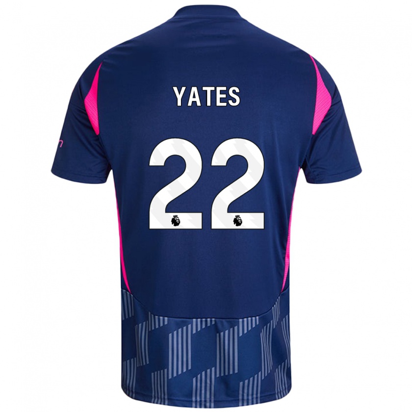 Kandiny Kinder Ryan Yates #22 Königsblau Rosa Auswärtstrikot Trikot 2024/25 T-Shirt