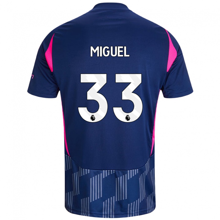 Kandiny Kinder Carlos Miguel #33 Königsblau Rosa Auswärtstrikot Trikot 2024/25 T-Shirt