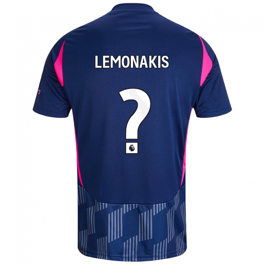 Kandiny Kinder Georgios Lemonakis #0 Königsblau Rosa Auswärtstrikot Trikot 2024/25 T-Shirt