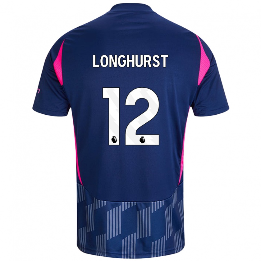 Kandiny Kinder Kate Longhurst #12 Königsblau Rosa Auswärtstrikot Trikot 2024/25 T-Shirt