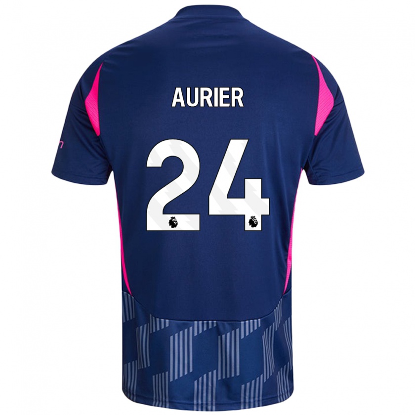 Kandiny Kinder Serge Aurier #24 Königsblau Rosa Auswärtstrikot Trikot 2024/25 T-Shirt