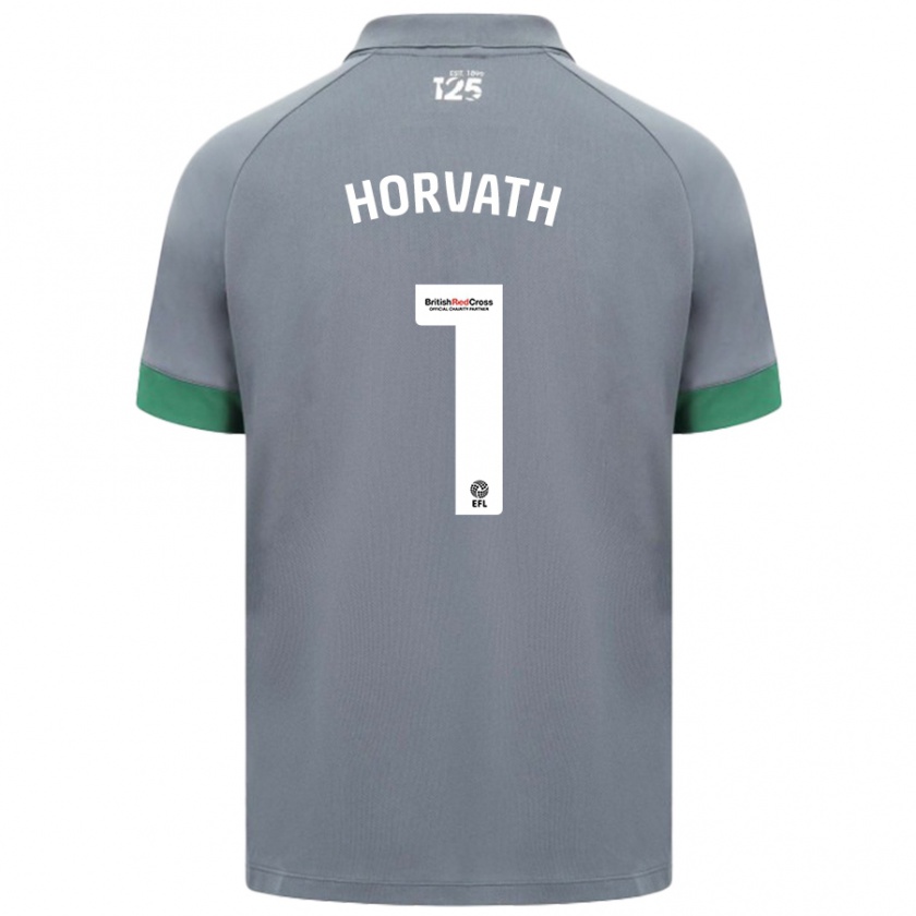 Kandiny Kinder Ethan Horvath #1 Dunkelgrau Auswärtstrikot Trikot 2024/25 T-Shirt