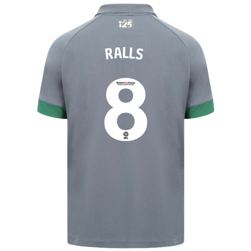 Kandiny Kinder Joe Ralls #8 Dunkelgrau Auswärtstrikot Trikot 2024/25 T-Shirt