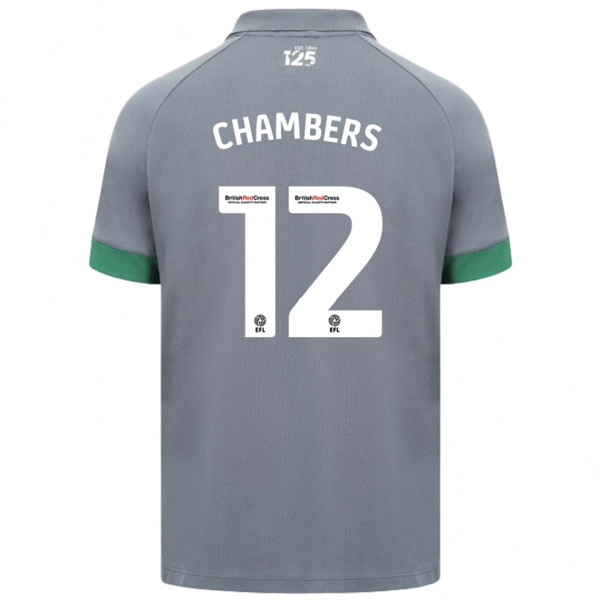 Kandiny Kinder Calum Chambers #12 Dunkelgrau Auswärtstrikot Trikot 2024/25 T-Shirt