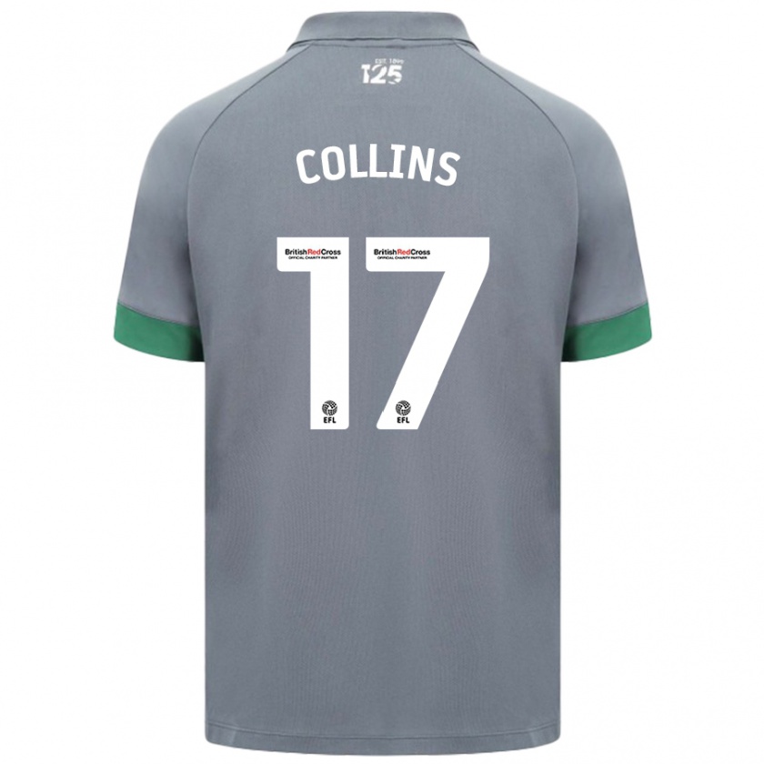 Kandiny Kinder Jamilu Collins #17 Dunkelgrau Auswärtstrikot Trikot 2024/25 T-Shirt