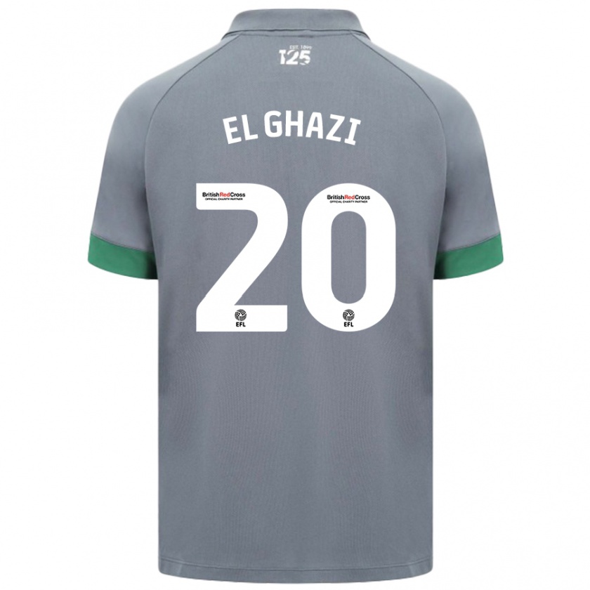 Kandiny Kinder Anwar El Ghazi #20 Dunkelgrau Auswärtstrikot Trikot 2024/25 T-Shirt