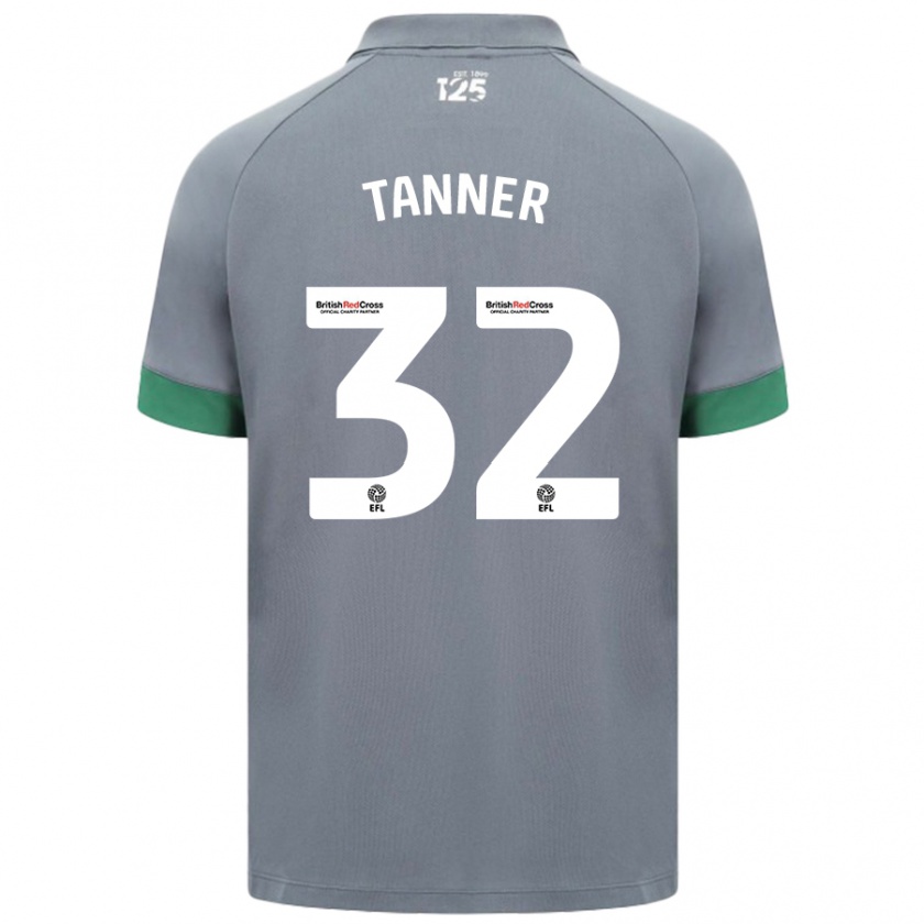 Kandiny Kinder Ollie Tanner #32 Dunkelgrau Auswärtstrikot Trikot 2024/25 T-Shirt