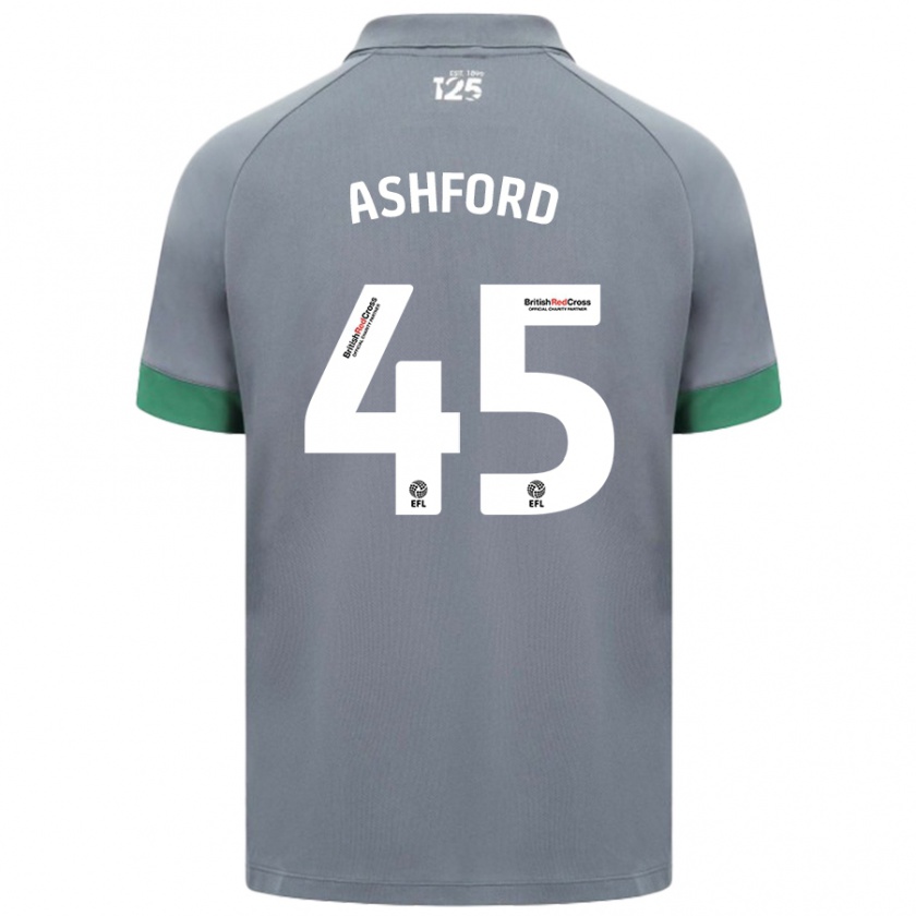 Kandiny Kinder Cian Ashford #45 Dunkelgrau Auswärtstrikot Trikot 2024/25 T-Shirt