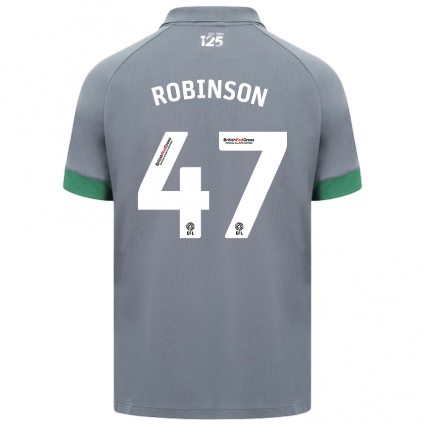 Kandiny Kinder Callum Robinson #47 Dunkelgrau Auswärtstrikot Trikot 2024/25 T-Shirt