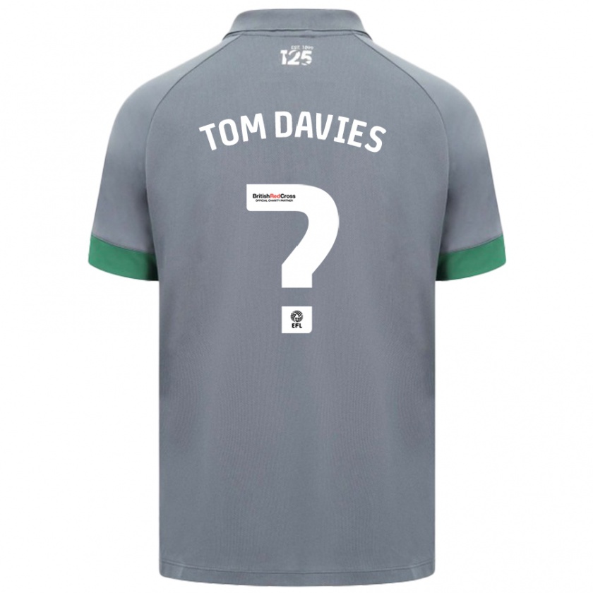 Kandiny Kinder Tom Davies #0 Dunkelgrau Auswärtstrikot Trikot 2024/25 T-Shirt