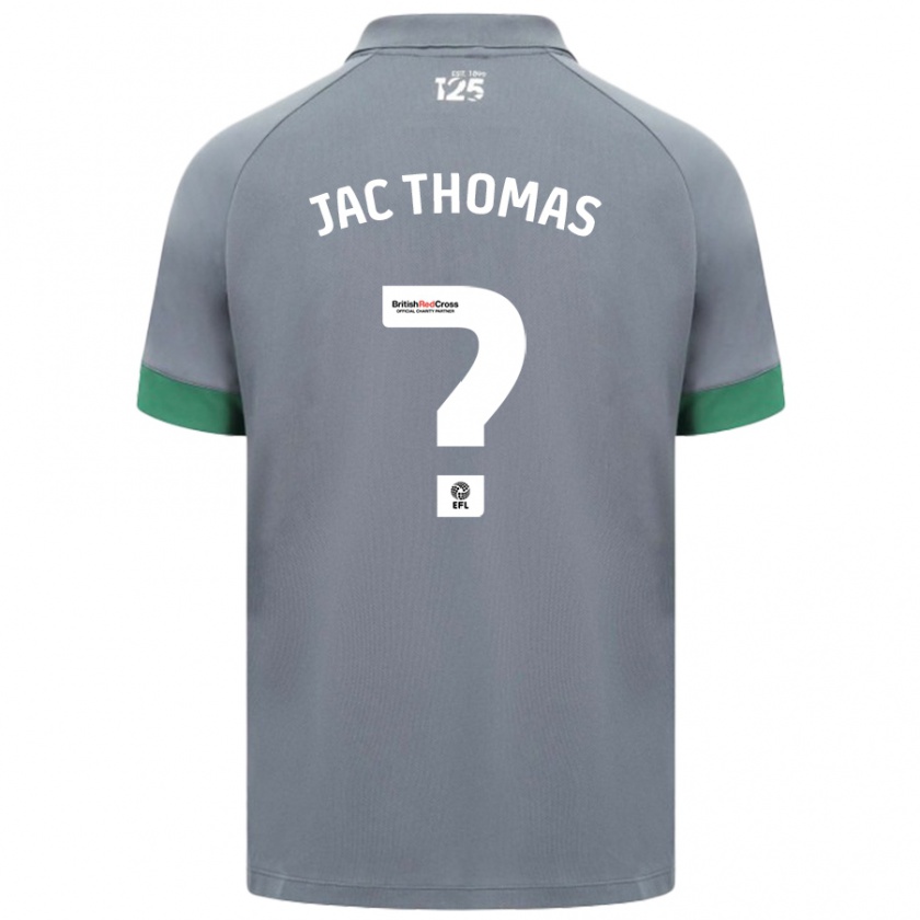 Kandiny Kinder Jac Thomas #0 Dunkelgrau Auswärtstrikot Trikot 2024/25 T-Shirt