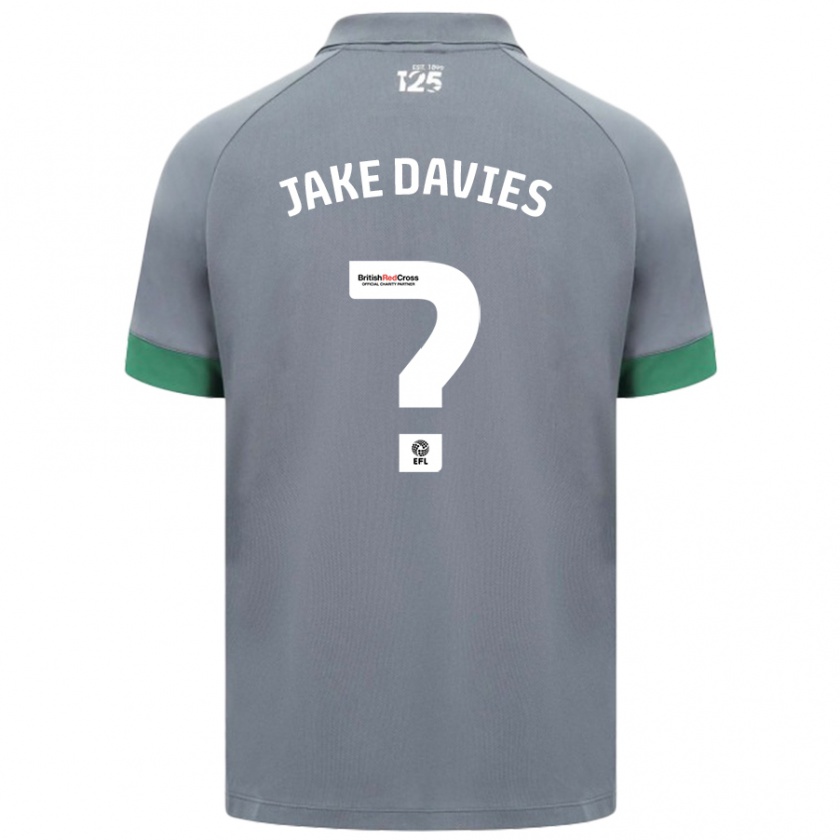 Kandiny Kinder Jake Davies #0 Dunkelgrau Auswärtstrikot Trikot 2024/25 T-Shirt