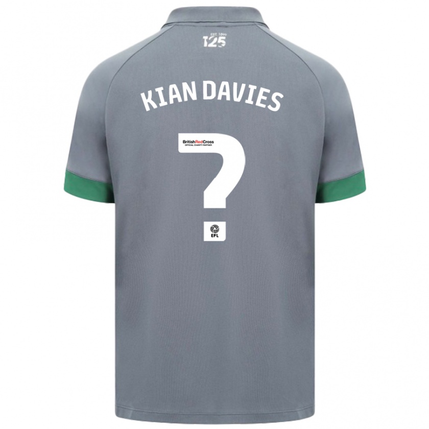 Kandiny Kinder Kian Davies #0 Dunkelgrau Auswärtstrikot Trikot 2024/25 T-Shirt