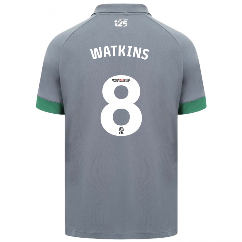 Kandiny Kinder Seren Watkins #8 Dunkelgrau Auswärtstrikot Trikot 2024/25 T-Shirt