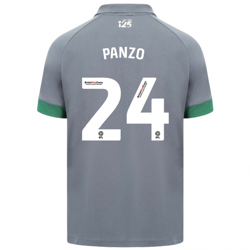 Kandiny Kinder Jonathan Panzo #24 Dunkelgrau Auswärtstrikot Trikot 2024/25 T-Shirt