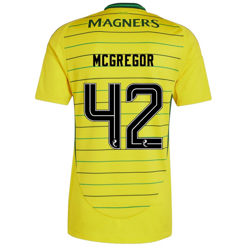 Kandiny Kinder Callum Mcgregor #42 Gelb Auswärtstrikot Trikot 2024/25 T-Shirt