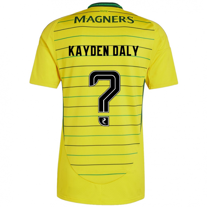 Kandiny Kinder Kayden Daly #0 Gelb Auswärtstrikot Trikot 2024/25 T-Shirt