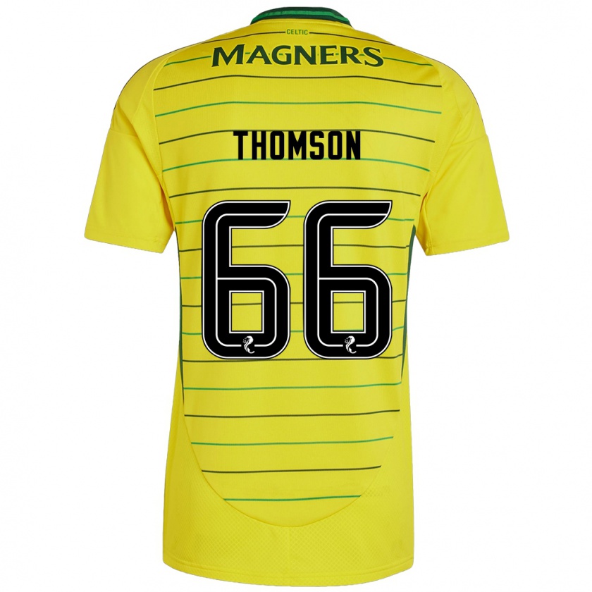 Kandiny Kinder Corey Thomson #66 Gelb Auswärtstrikot Trikot 2024/25 T-Shirt