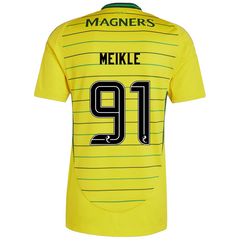 Kandiny Kinder Jamie Meikle #91 Gelb Auswärtstrikot Trikot 2024/25 T-Shirt