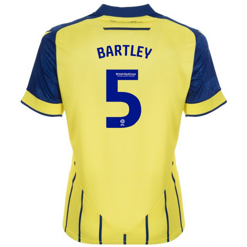 Kandiny Kinder Kyle Bartley #5 Gelb Blau Auswärtstrikot Trikot 2024/25 T-Shirt