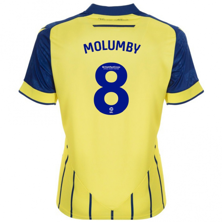 Kandiny Kinder Jayson Molumby #8 Gelb Blau Auswärtstrikot Trikot 2024/25 T-Shirt