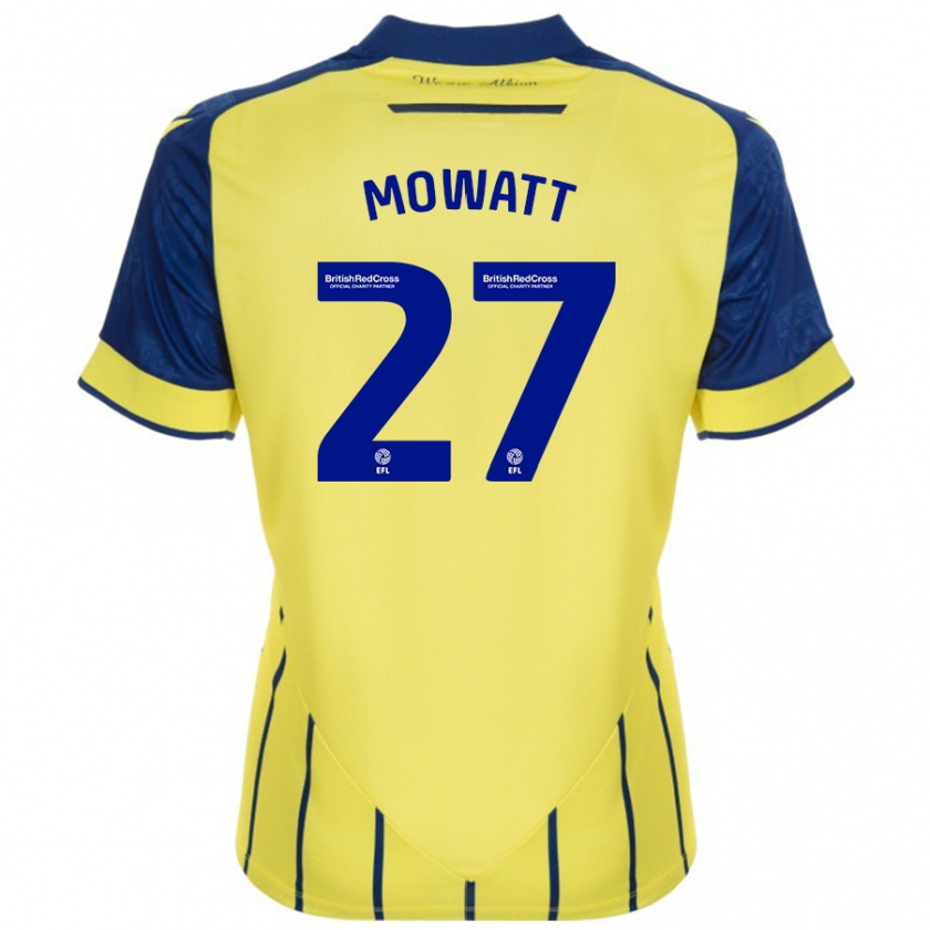 Kandiny Kinder Alex Mowatt #27 Gelb Blau Auswärtstrikot Trikot 2024/25 T-Shirt