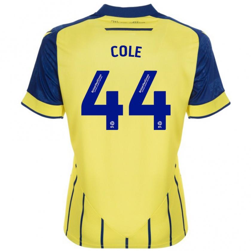 Kandiny Kinder Devante Cole #44 Gelb Blau Auswärtstrikot Trikot 2024/25 T-Shirt