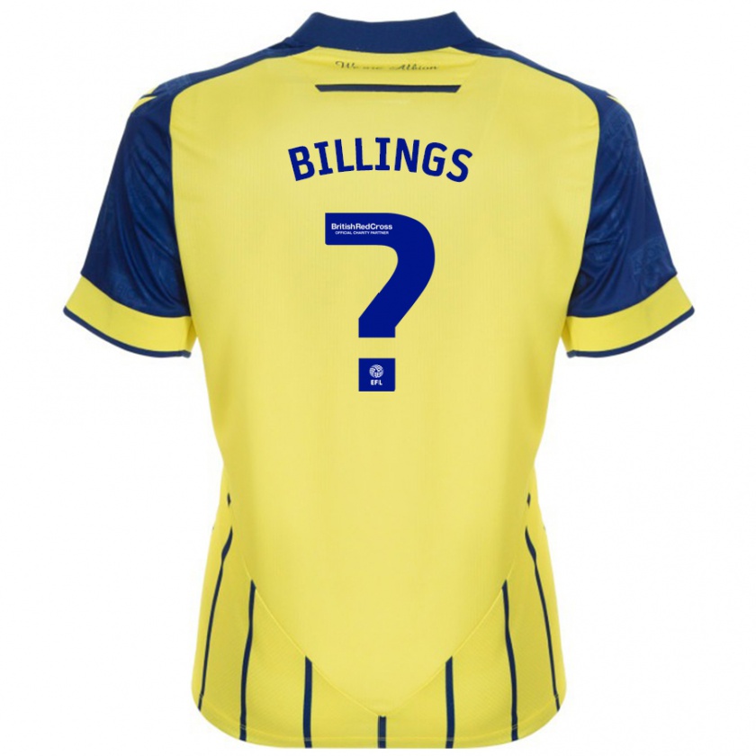 Kandiny Kinder Frazer Billings #0 Gelb Blau Auswärtstrikot Trikot 2024/25 T-Shirt