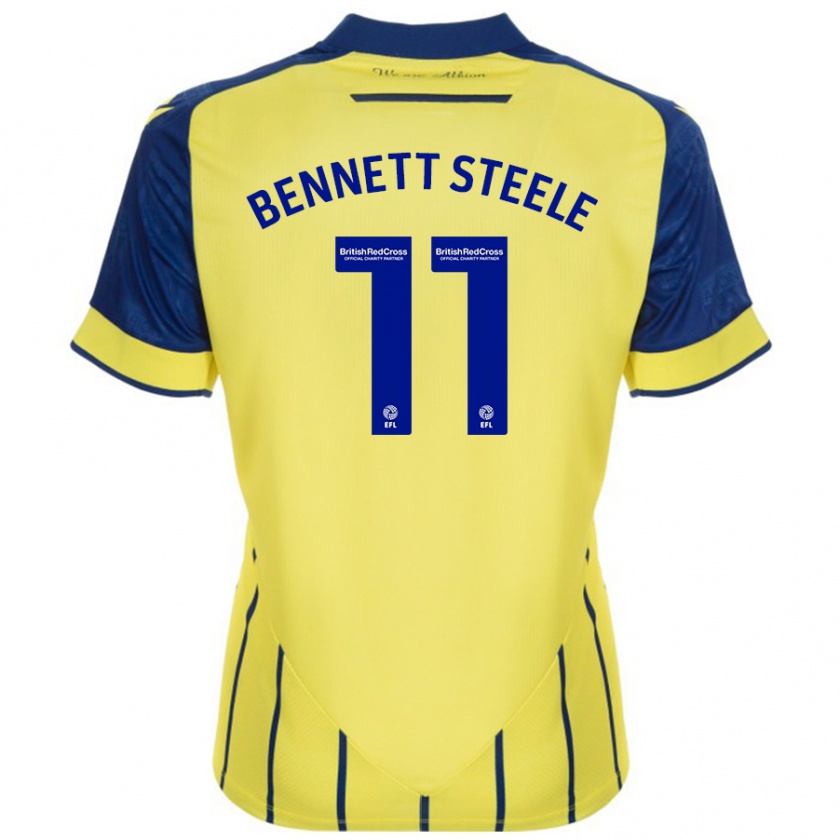 Kandiny Kinder Lizzie Bennett-Steele #11 Gelb Blau Auswärtstrikot Trikot 2024/25 T-Shirt