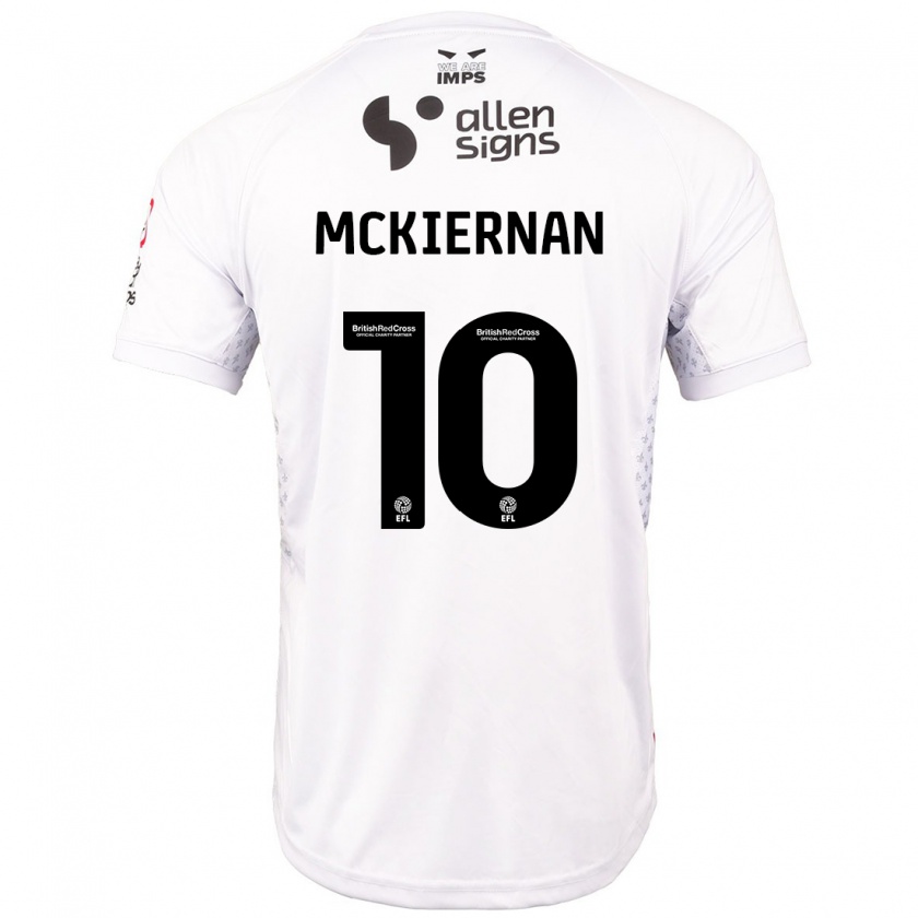 Kandiny Kinder Jj Mckiernan #10 Rot Weiß Auswärtstrikot Trikot 2024/25 T-Shirt