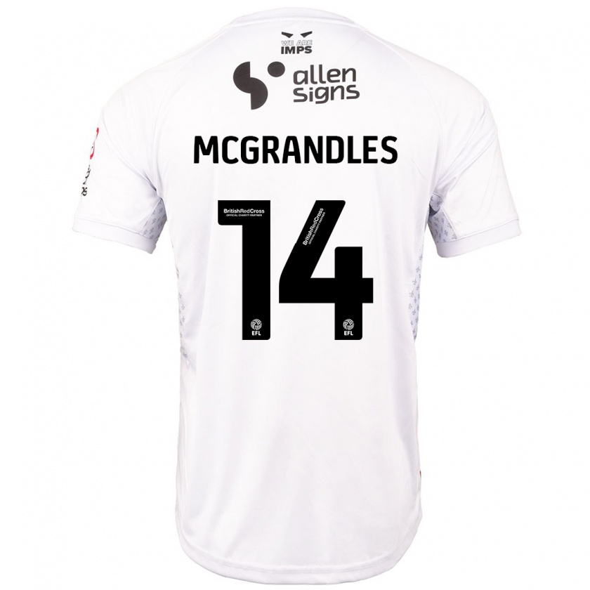 Kandiny Kinder Conor Mcgrandles #14 Rot Weiß Auswärtstrikot Trikot 2024/25 T-Shirt