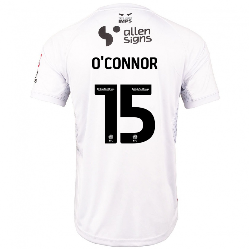 Kandiny Kinder Paudie O'connor #15 Rot Weiß Auswärtstrikot Trikot 2024/25 T-Shirt