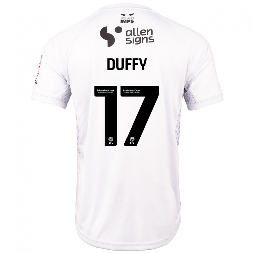 Kandiny Kinder Dylan Duffy #17 Rot Weiß Auswärtstrikot Trikot 2024/25 T-Shirt