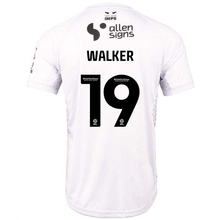 Kandiny Kinder Tyler Walker #19 Rot Weiß Auswärtstrikot Trikot 2024/25 T-Shirt