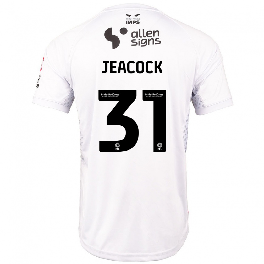 Kandiny Kinder Zach Jeacock #31 Rot Weiß Auswärtstrikot Trikot 2024/25 T-Shirt