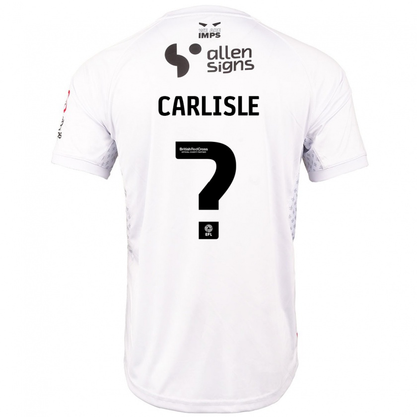 Kandiny Kinder Charlie Carlisle #0 Rot Weiß Auswärtstrikot Trikot 2024/25 T-Shirt