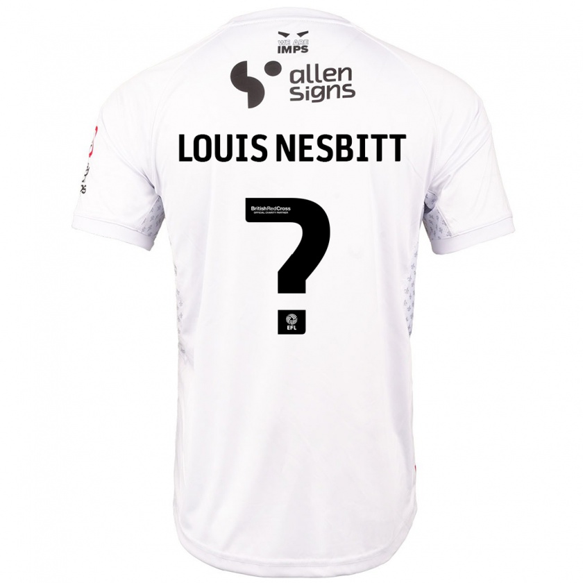 Kandiny Kinder Louis Nesbitt #0 Rot Weiß Auswärtstrikot Trikot 2024/25 T-Shirt