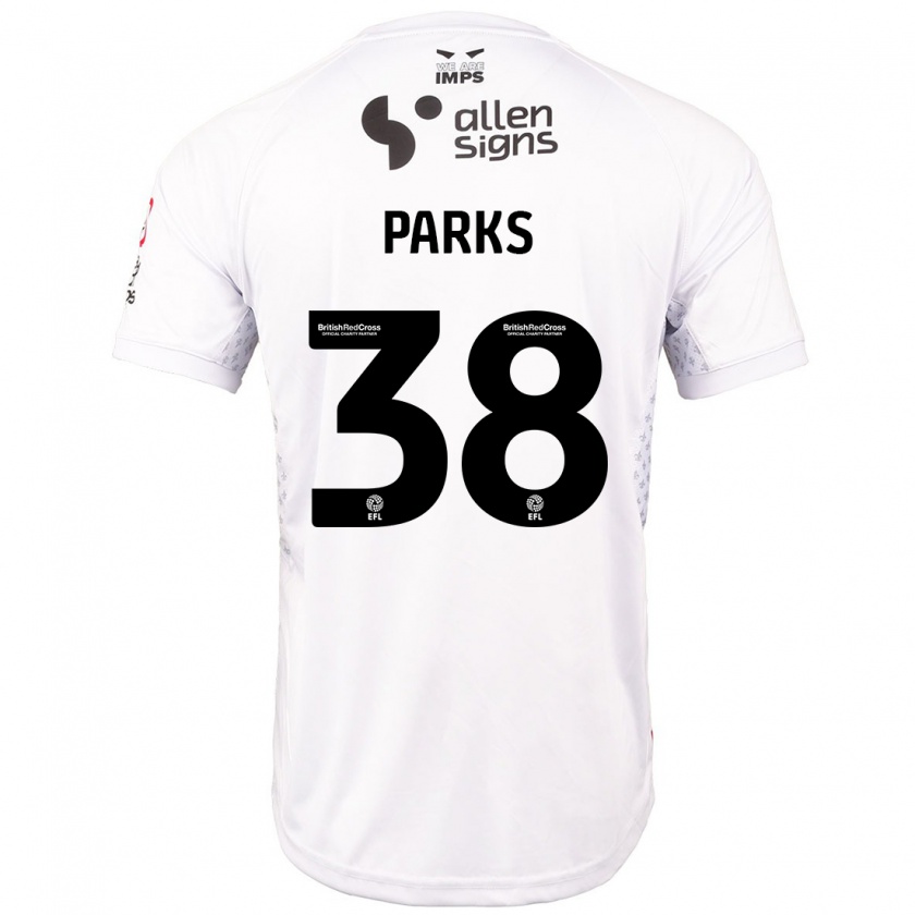 Kandiny Kinder Charlie Parks #38 Rot Weiß Auswärtstrikot Trikot 2024/25 T-Shirt