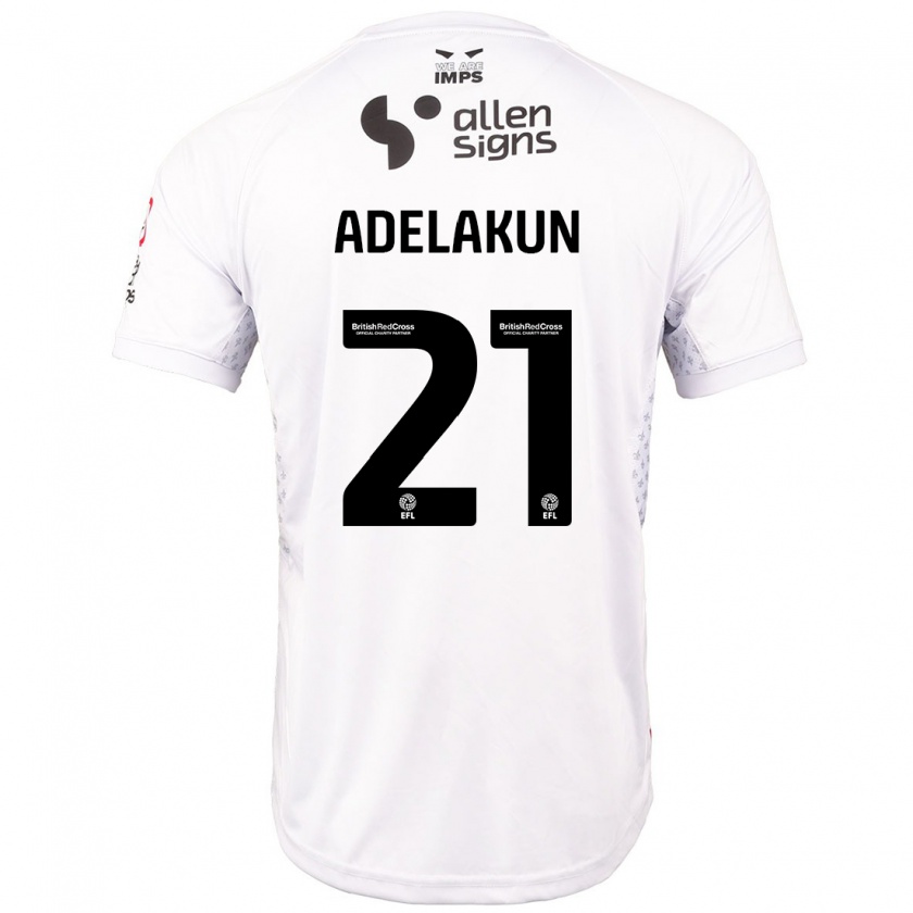 Kandiny Kinder Hakeeb Adelakun #21 Rot Weiß Auswärtstrikot Trikot 2024/25 T-Shirt