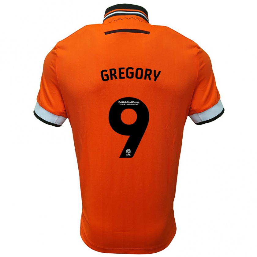 Kandiny Kinder Lee Gregory #9 Orange Weiß Auswärtstrikot Trikot 2024/25 T-Shirt