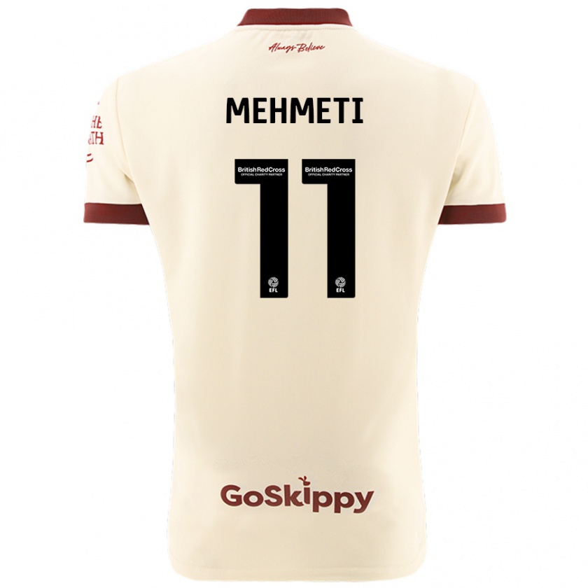 Kandiny Kinder Anis Mehmeti #11 Cremeweiß Auswärtstrikot Trikot 2024/25 T-Shirt