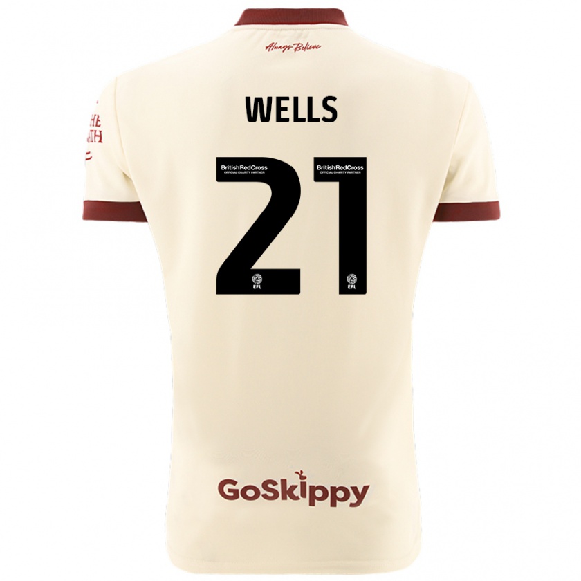 Kandiny Kinder Nahki Wells #21 Cremeweiß Auswärtstrikot Trikot 2024/25 T-Shirt