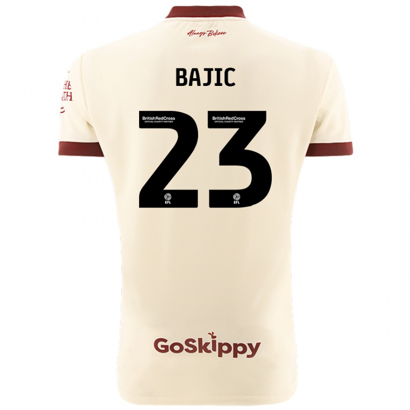 Kandiny Kinder Stefan Bajic #23 Cremeweiß Auswärtstrikot Trikot 2024/25 T-Shirt