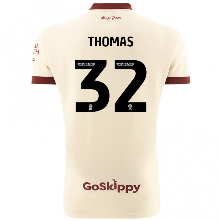 Kandiny Kinder Lewis Thomas #32 Cremeweiß Auswärtstrikot Trikot 2024/25 T-Shirt