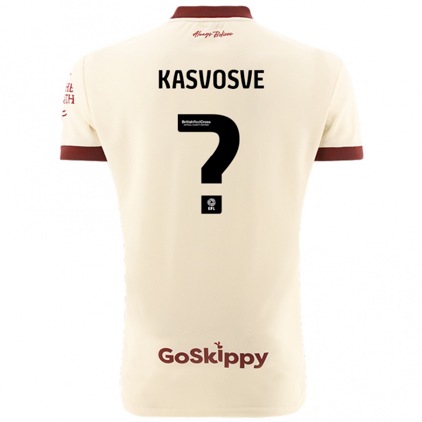 Kandiny Kinder Henry Kasvosve #0 Cremeweiß Auswärtstrikot Trikot 2024/25 T-Shirt